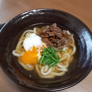 リメイク。牛肉とゴボウのきんぴらで、肉うどん